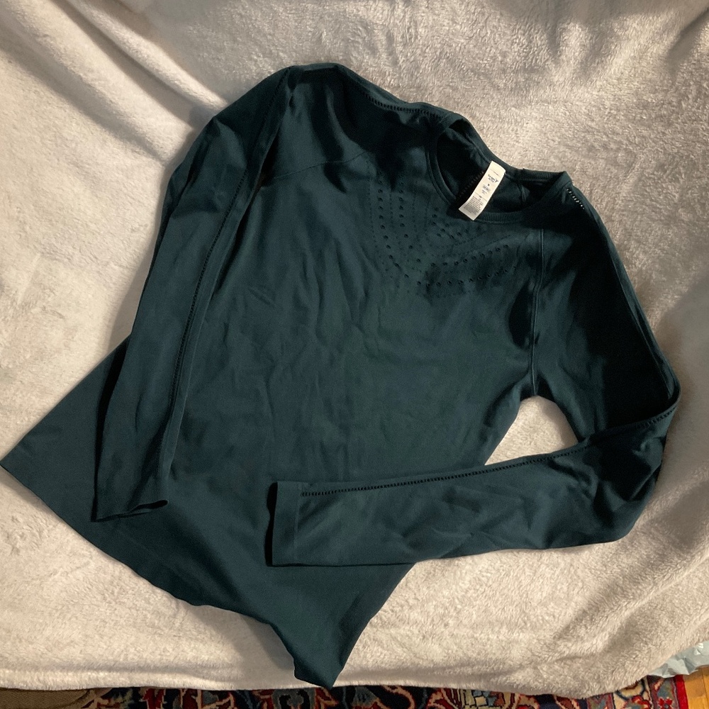 Dark Green Activewear Ladies long sleeved shirt